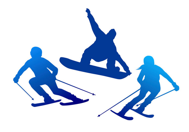 Esquí deportivo gráfico en calidad vectorial - Vector, imagen