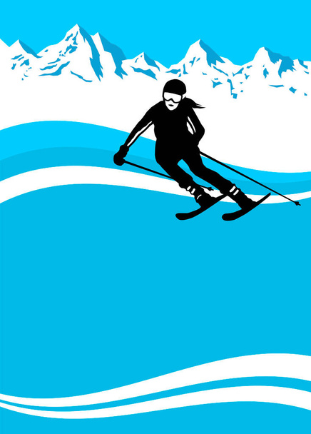 Esporte de esqui gráfico em qualidade vetorial - Vetor, Imagem