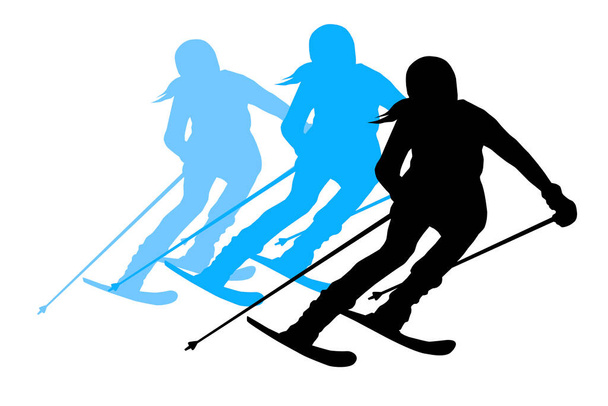 Esquí deportivo gráfico en calidad vectorial - Vector, imagen