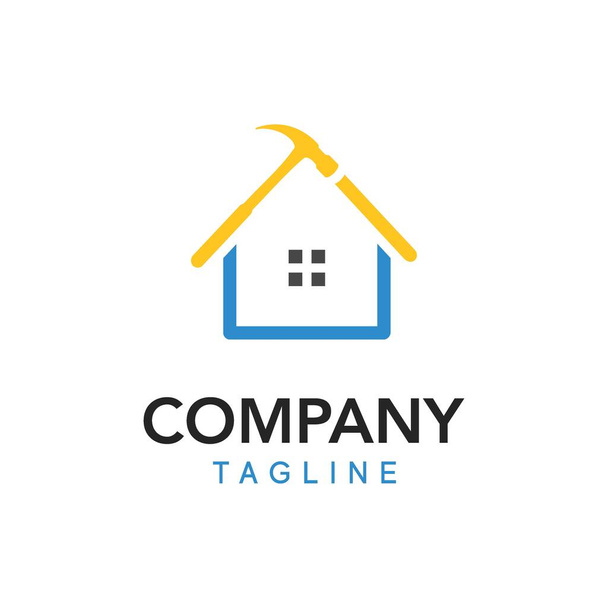 Un logo cool et unique pour une entreprise d'amélioration de la maison - Vecteur, image