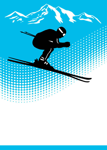 ski sport graphic in vector quality - Vector, Image