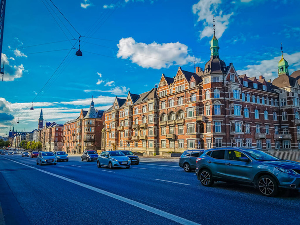 Copenhagen summer beautiful architecture travel background - Fotoğraf, Görsel