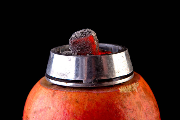 pomegranate hookah with cloud filled with hot coals - Photo, Image