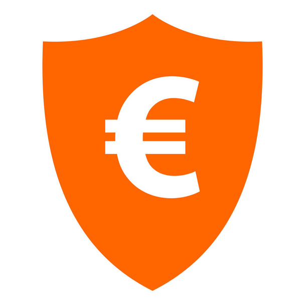 Euro and shield as vector illustration - Vector, Image
