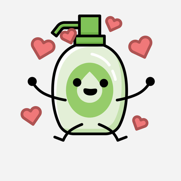 Una ilustración del carácter lindo del vector de la mascota del desinfectante de la mano en estilo plano del diseño
 - Vector, imagen