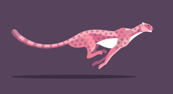 Pink cheetah on a dark background, stylized image - Διάνυσμα, εικόνα