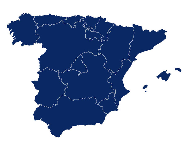 Mapa de España con regiones y fronteras
 - Vector, imagen