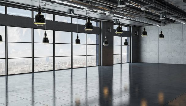 3D vykreslení prázdné kancelářské budovy - moderní architektura - Fotografie, Obrázek