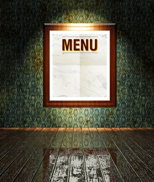 Vintage Menu restaurant poster in frame - Photo, image