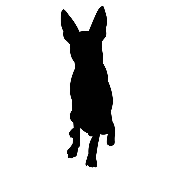 λευκό φόντο, μαύρη σιλουέτα ενός σκύλου κάθεται - Διάνυσμα, εικόνα
