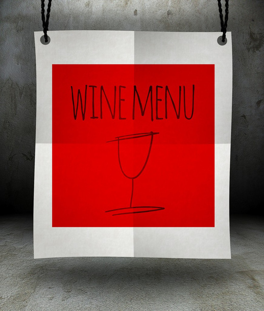 Restaurant wine menu paper poster - Foto, Imagen