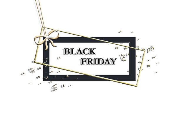 Black Friday sale realistic price tag on white background - Photo, Image