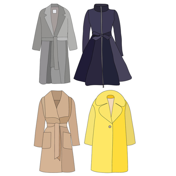 fundo branco, roupa de mulher, casaco, conjunto, coleção
 - Vetor, Imagem