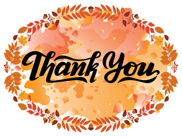 thank you lettering, vector illustrations, typography or calligraphy design, - Wektor, obraz