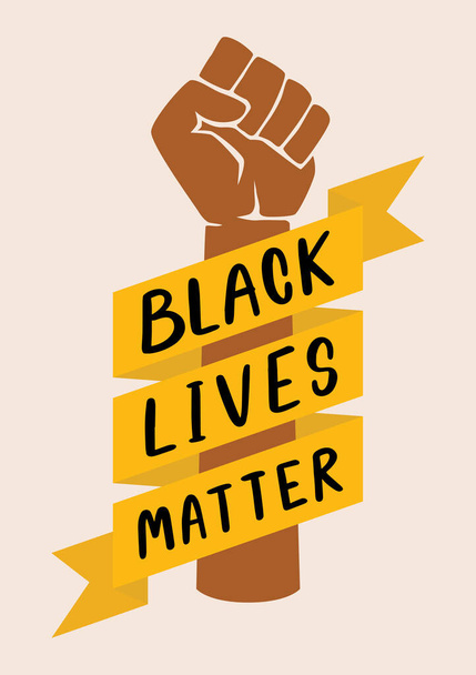 0002 Black protest with the message "Black Lives Matter". Vector illustration. - Vector, imagen