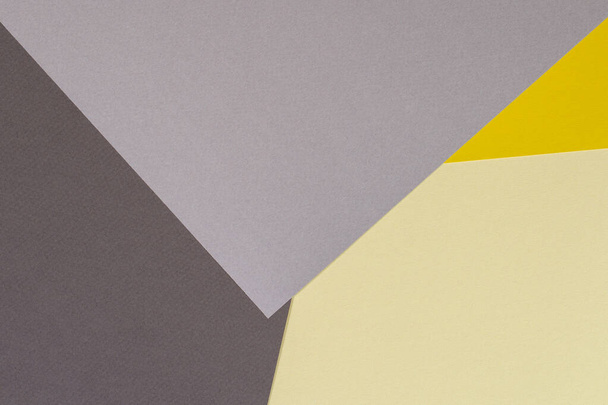 Yellow and grey color paper background. Abstract geometric paper trendy background. - Фото, зображення