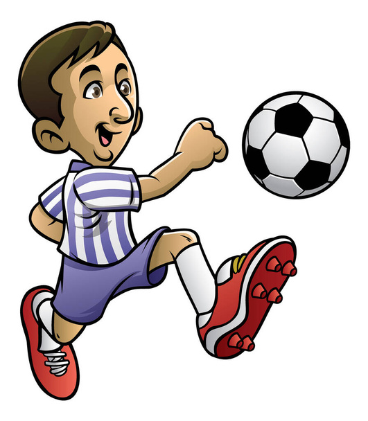 jogador de futebol jogando a bola
 - Vetor, Imagem