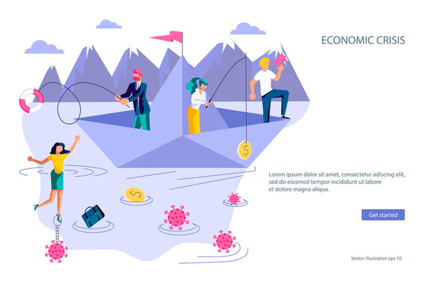 A gazdasági válság honlapja - Vektor, kép