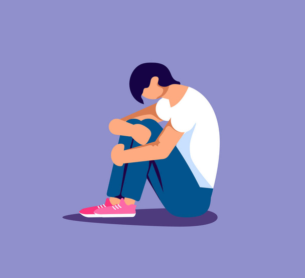 Sadness and depression concept - Vector, Image