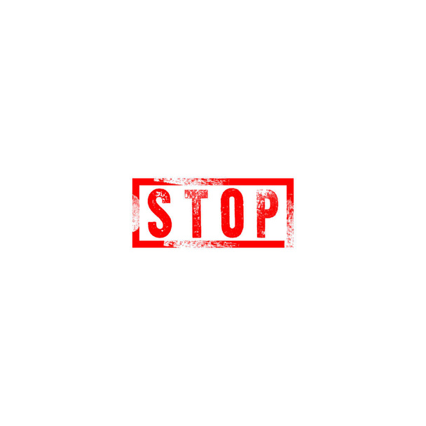 Detener signo grunge podredumbre sello aislado sobre fondo blanco. Detener coronavirus
 - Vector, Imagen