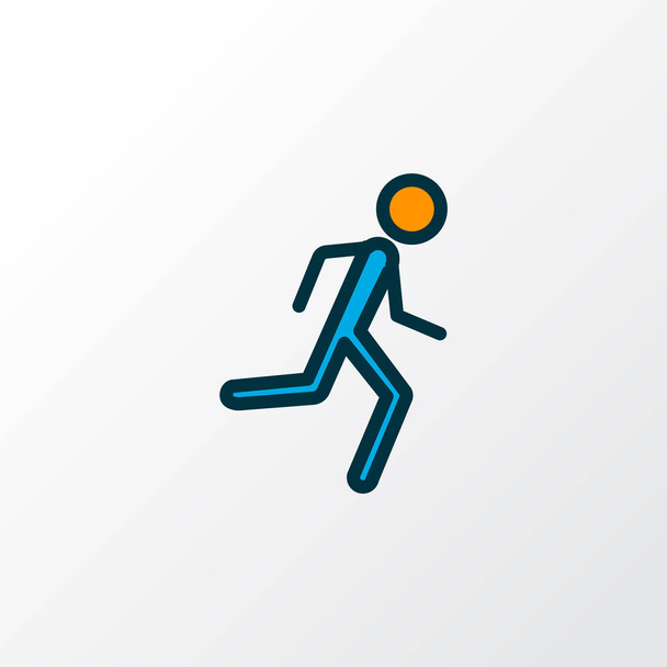 Futó ember ikon színes vonal szimbólum. Prémium minőségű elszigetelt jogging elem trendi stílusban. - Vektor, kép