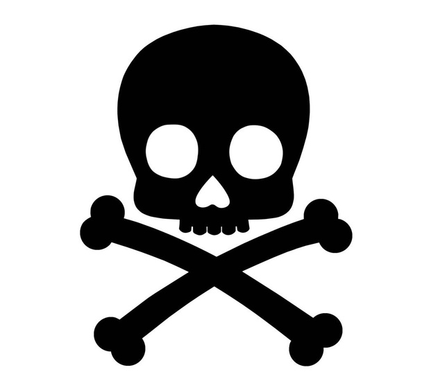Skull and crossbones illustration on white background as warning symbol - Φωτογραφία, εικόνα