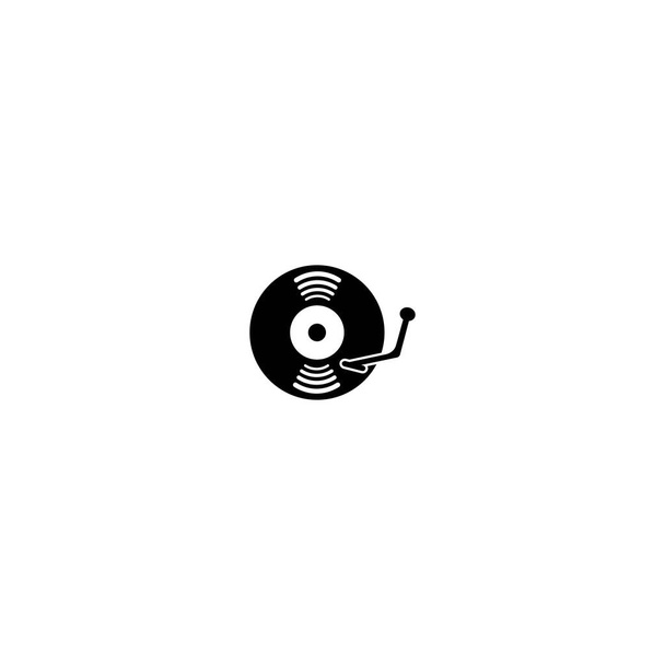 ビニールディスクレコード音楽ロゴベクトルアイコンイラストデザイン  - ベクター画像