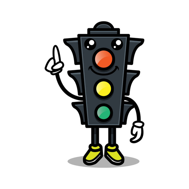 Traffic light cute mascot design illustration vector template - Vector, Image