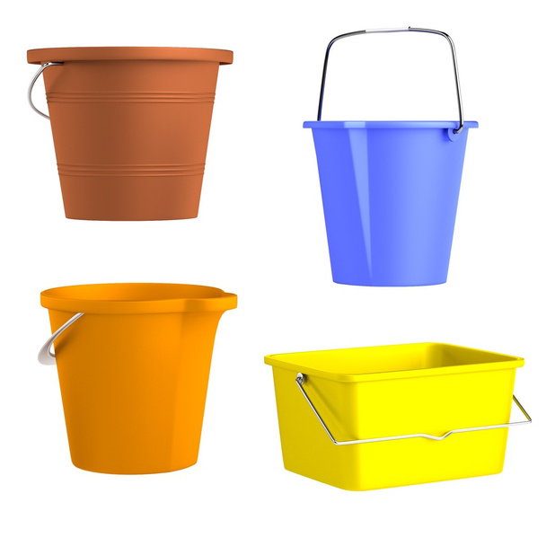 Realistic 3d render of buckets - Photo, Image