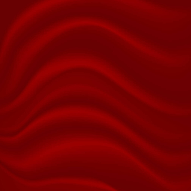 Rood gedrapeerde satijnen stof textuur. vectorillustratie - Vector, afbeelding