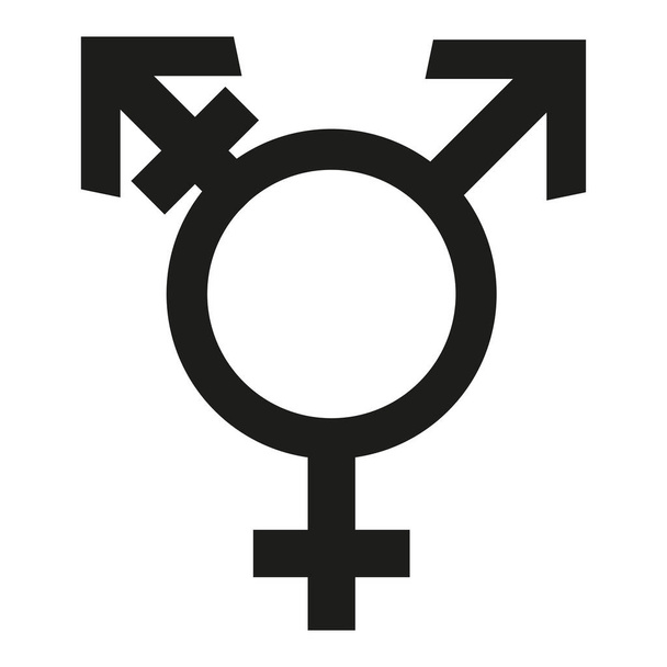 Icon of gender or male and female flat sign symbols vector glyph icon. Isolated on white background. Vector illustration - Vetor, Imagem