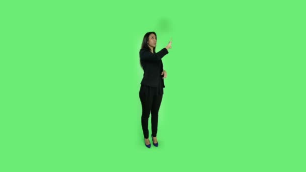 Senior zakenvrouw met virtuele computer - Video