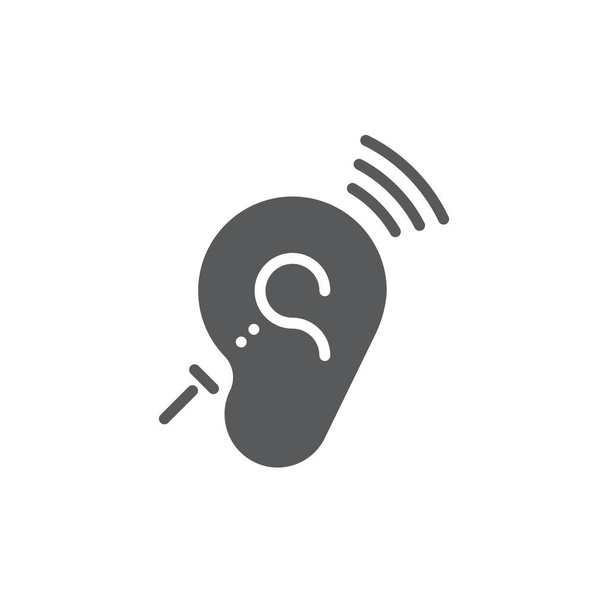 Assistives Listening Systems Symbol. Taubheitsvektorsymbol isoliert auf weißem Hintergrund - Vektor, Bild