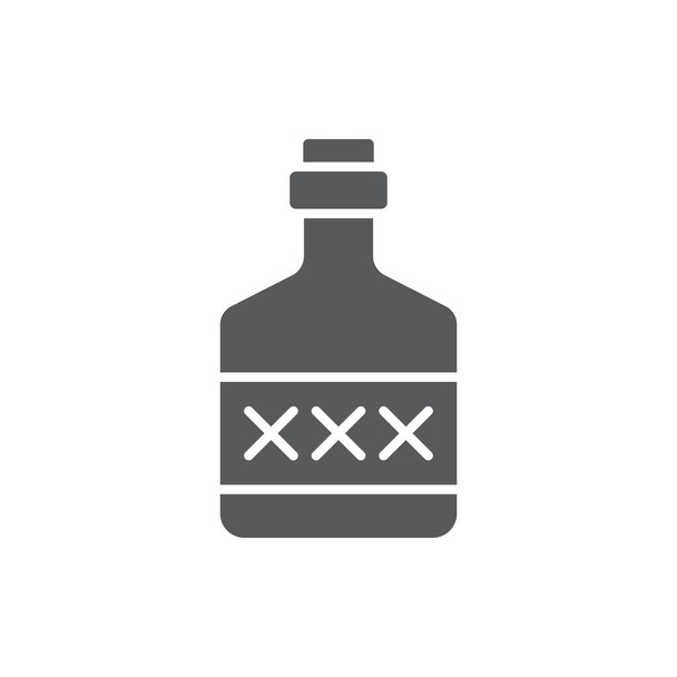 Symbole d'icône vectoriel bouteille empoisonnée isolé sur fond blanc - Vecteur, image