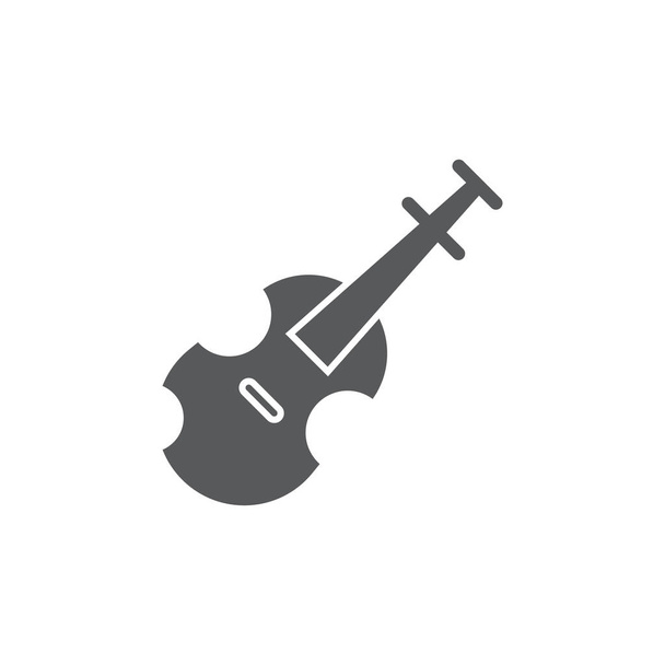 Hegedű vektor ikon szimbólum zene elszigetelt fehér háttér - Vektor, kép