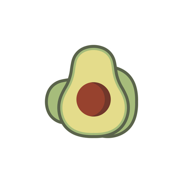 Frutto intero avocado e metà icona vettoriale simbolo frutti isolati su sfondo bianco
 - Vettoriali, immagini