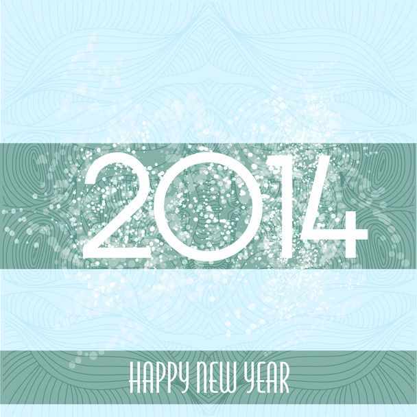 Happy new year 2014 greeting card design. - Vektori, kuva