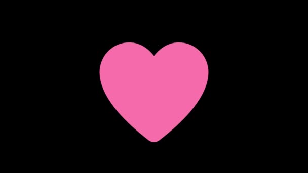 Motion graphic design about self care with pink heart shape with alpha matte channel background - Footage, Video