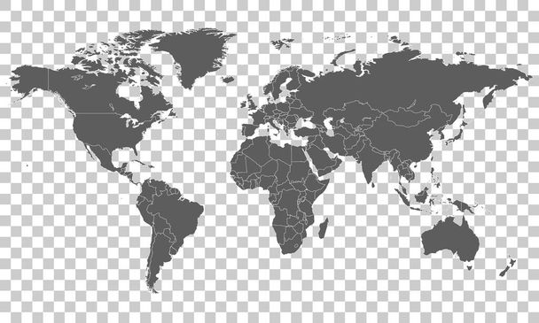 vecteur de conception de carte du monde sur fond transparent - Vecteur, image