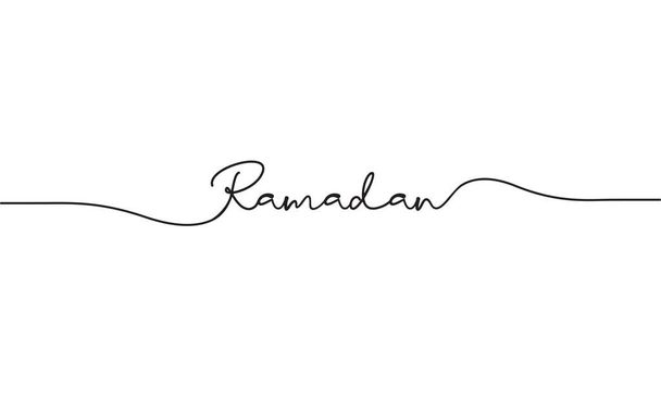 ramadan word handwritten islamic greeting design vector	 - Vector, Image