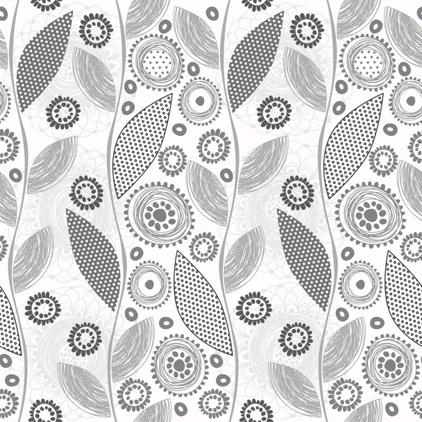 Floral doodle seamless pattern. - Vector, imagen