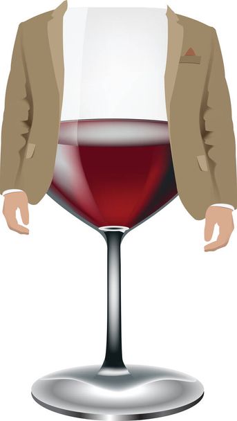 прозрачный стакан с интерьером из красного вина
 - Вектор,изображение
