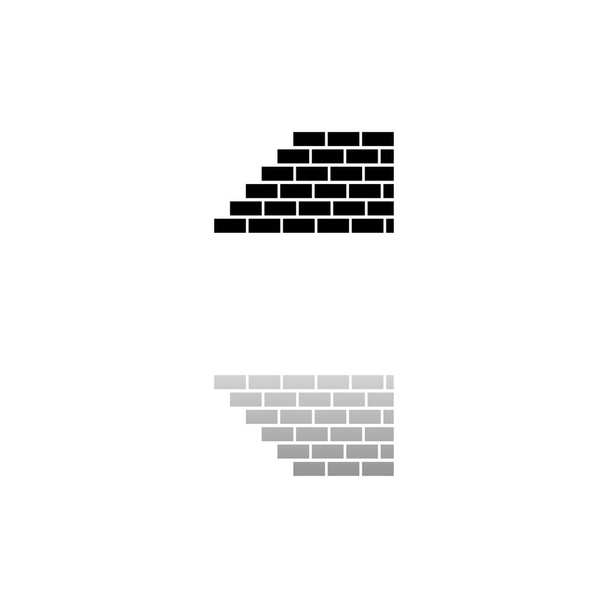 Muro. Simbolo nero su sfondo bianco. Una semplice illustrazione. Icona vettoriale piatta. L'ombra riflessa dallo specchio. Può essere utilizzato nel progetto UX logo, web, mobile e UI
 - Vettoriali, immagini