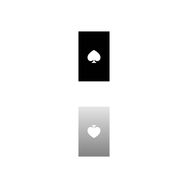 トランプ。白の背景に黒のシンボル。シンプルなイラスト。フラットベクトルアイコン。鏡面反射影。ロゴ、ウェブ、モバイル、 UI UXプロジェクトで使用できます。 - ベクター画像