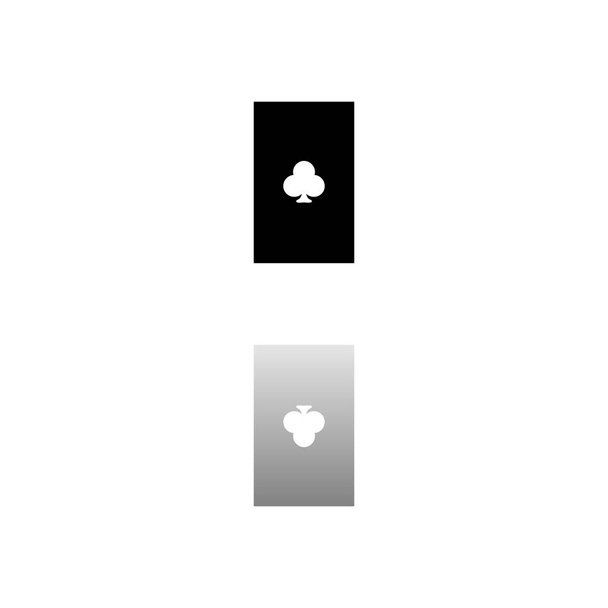 トランプ。白の背景に黒のシンボル。シンプルなイラスト。フラットベクトルアイコン。鏡面反射影。ロゴ、ウェブ、モバイル、 UI UXプロジェクトで使用できます。 - ベクター画像