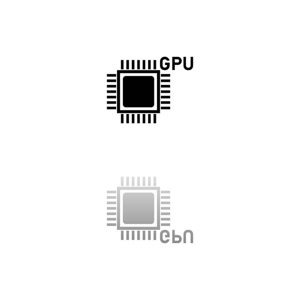 Γκου Που. Μαύρο σύμβολο σε λευκό φόντο. Απλή απεικόνιση. Επίπεδη Διανυσματική Εικόνα. Σκιά αντανάκλασης καθρέφτη. Μπορεί να χρησιμοποιηθεί σε logo, web, mobile και UI UX project - Διάνυσμα, εικόνα