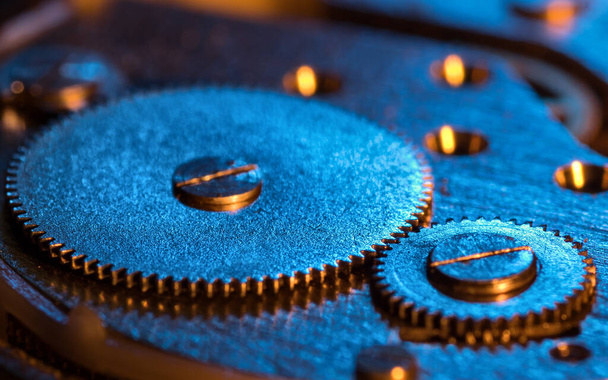 Clockwork gears wheels, close up view. Industry background. - Photo, Image