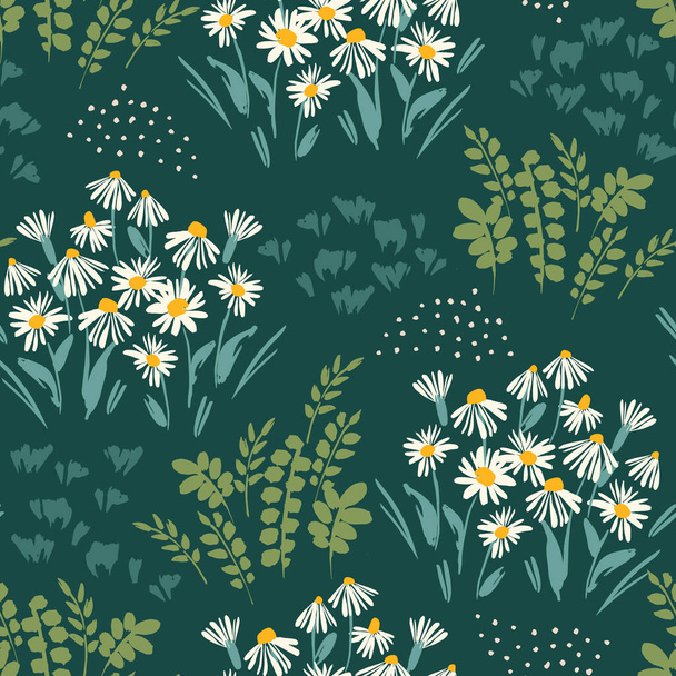 Floral abstract seamless pattern. Vector design for different surfases. - Vektör, Görsel