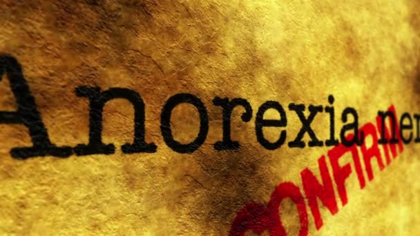 Anorexia nervosa megerősítve - Felvétel, videó