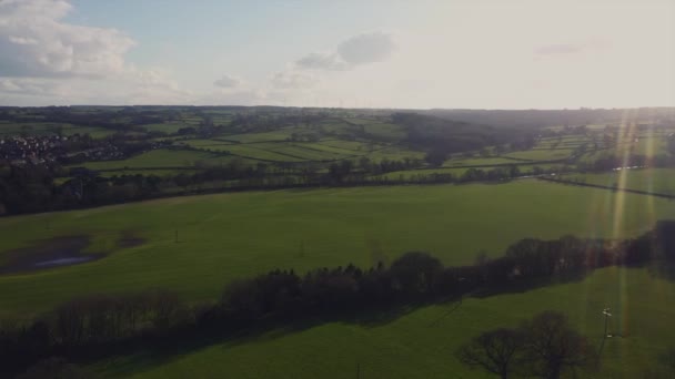 Drone Footage of The Nidderdale Countryside In North Yorkshire, UK During a Sunny Day - Záběry, video
